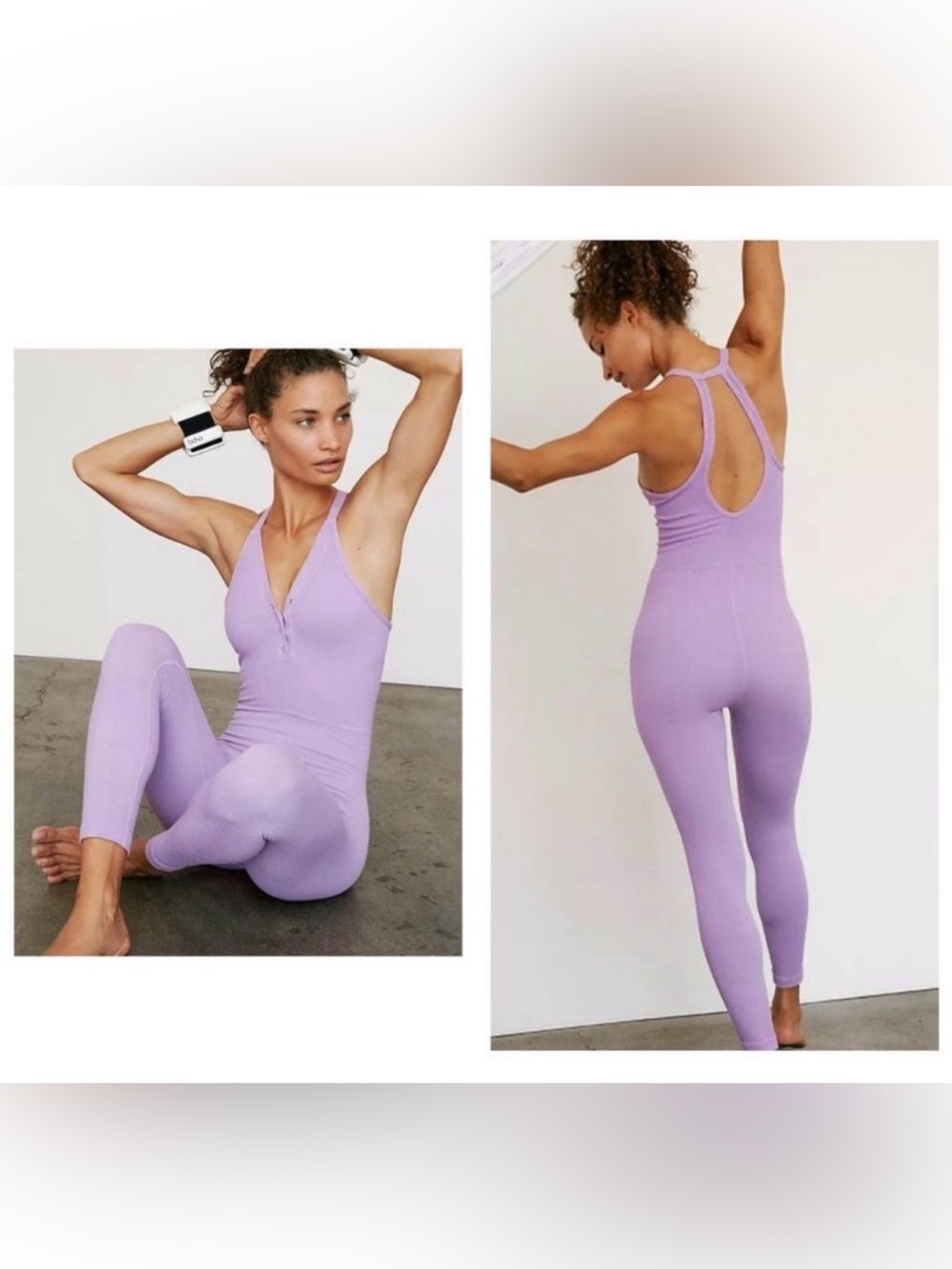 Free People Happiness Runs Henley Onesie In Purple